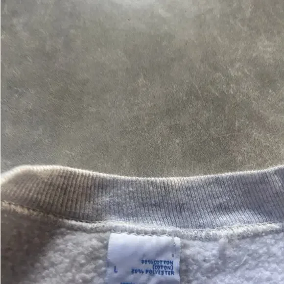 90s Vintage Kansas Jayhawks Wrap Around Heather Gray Crewneck Size L